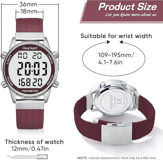 Hearkent Pedometer Watch for Walking Steps and Miles-Men&Women-Step Counter for - Image 2