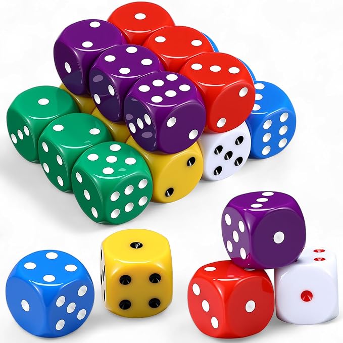 18 Pcs Casino Theme Party Dice Large Opaque Jumbo Acrylic D6 Dice - Image 6