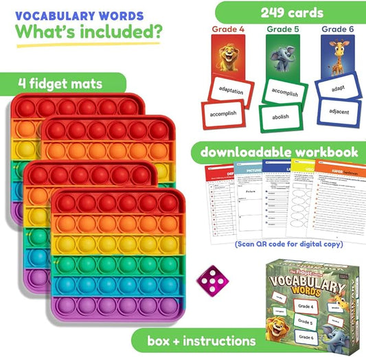 THE FIDGET GAME Vocabulary Words, Flash Card Game, Grade 4-6, Ages 9-12 - Image 2