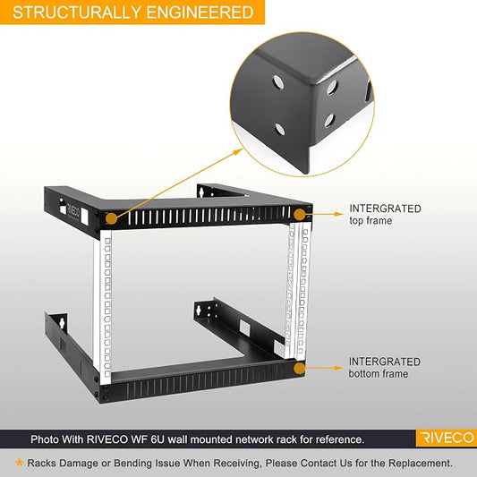 RIVECO 18U 19" Wall Mount Server Rack – 17.7" Deep 2 Post Open Frame Cabinet - Image 2