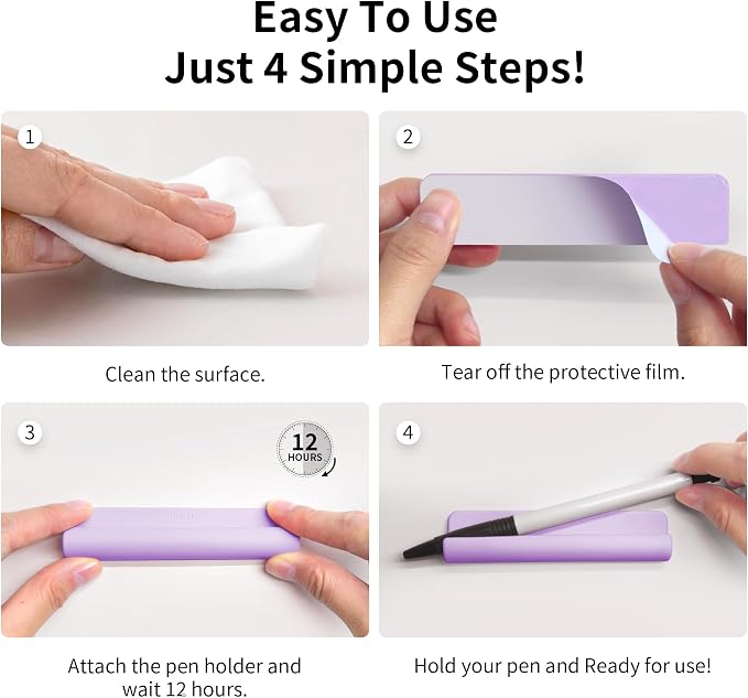 ELETIUO Pencil Holder For Most Pens, Self-Adhesive Stick To Notebooks, Silicone - Image 7