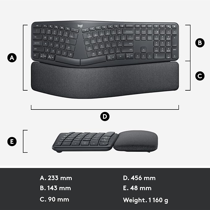 Logitech ERGO K860 Wireless Ergonomic Keyboard - Image 13