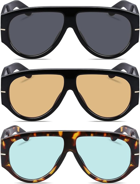Oversized Retro Aviator Sunglasses - Image 2