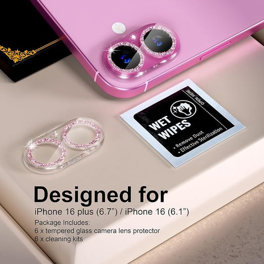 beuxece for 6 Pack iPhone 16 / iPhone 16 Plus Camera Lens Protector 9H Tempered - Image 2