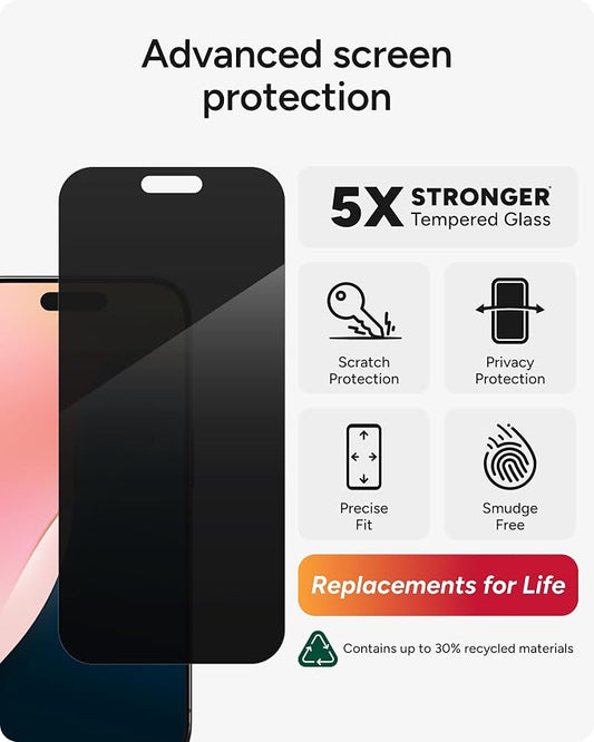 ZAGG InvisibleShield Glass Elite Privacy iPhone 15 Pro Screen Protector - Image 2