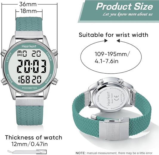 Hearkent Pedometer Watch for Walking Steps and Miles-Men&Women-Step Counter for - Image 2