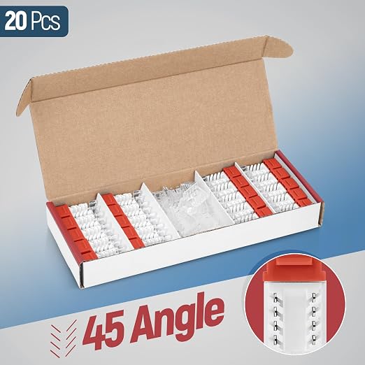 Everest 45° Angled RJ45 Cat6 Keystone Jacks 20-Pack in Orange - Image 2