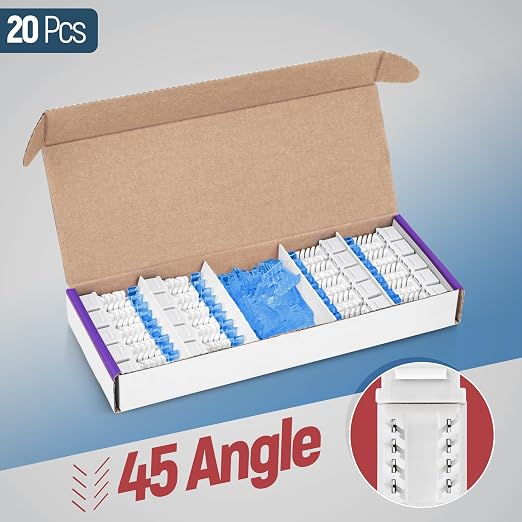 Everest 45° Angled RJ45 Cat5e Keystone Jacks 20-Pack in White - Image 2