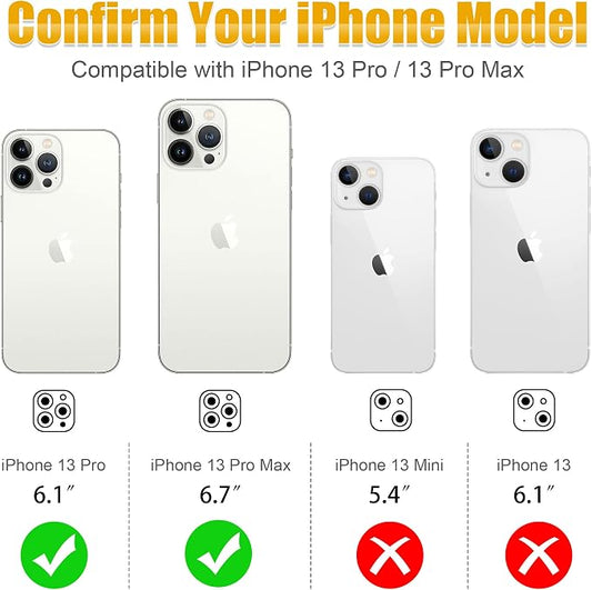 AGVEE 3+3 6 Pack for iPhone 13 Pro 6.1" / 13 Pro Max 6.7" Camera Lens Cover - Image 2