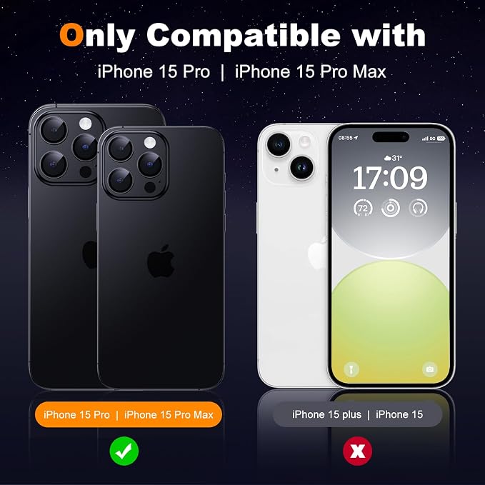 Hoerrye for iPhone 15 Pro Max/iPhone 15 Pro Camera Lens Protector 9H Tempered - Image 7