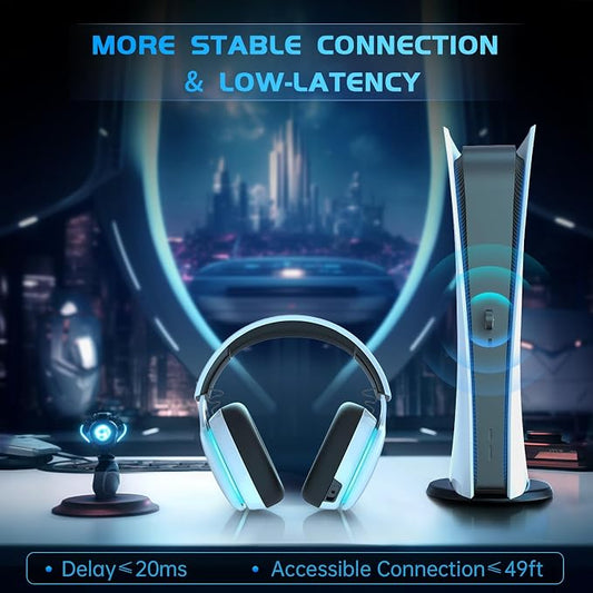 2.4GHz Wireless Gaming Headset for PS5, PS4 Fortnite & Call of Duty/FPS Gamers - Image 2