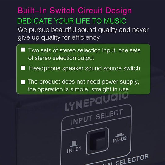 Audio Switcher RCA 2 in 1 Out/1 in 2 Out A/B Switch Stereo Audio Splitter Box - Image 2