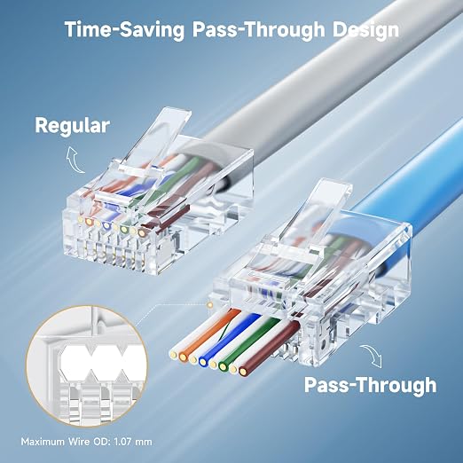 Cable Matters 200-Pack Cat 6 Pass Through RJ45 Connectors, 50µ Gold Plated - Image 2