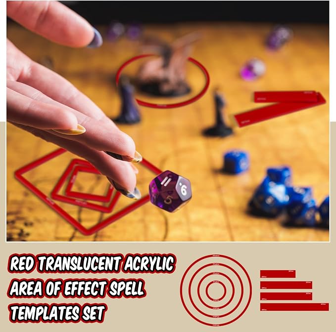 Sintuff 15 Pcs Spell AOE Damage Template Translucent Acrylic Area of Effect - Image 7