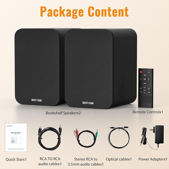 BESTISAN Bluetooth Bookshelf Speakers, Powered Computer Speakers - Image 8