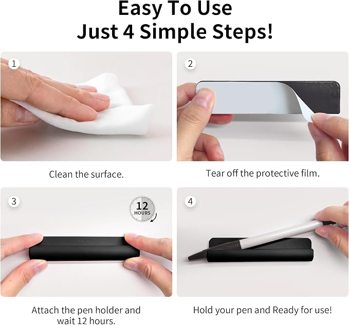 ELETIUO Pencil Holder For Most Pens, Self-Adhesive Stick To Notebooks, Silicone - Image 7