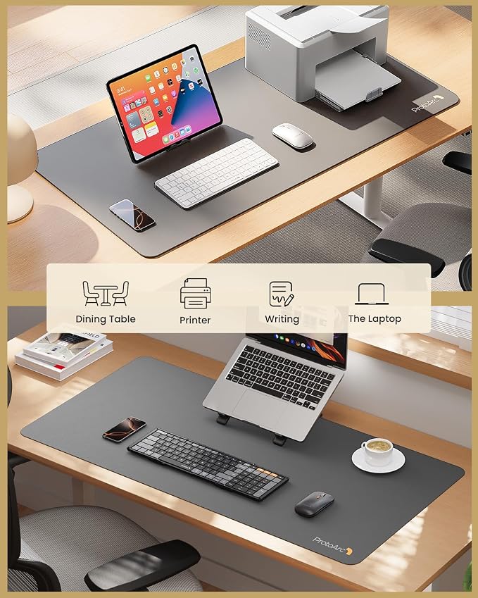ProtoArc Leather Desk Mat, Large Mouse Pad- 31.5×15.8 inch, Non-Slip PU Leather - Image 8