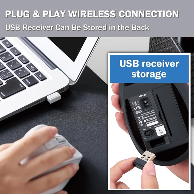 ELECOM Wireless Ergonomic Shape Mouse, 2.4GHz - Image 9