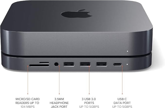 Satechi USB C Hub, Type-C Aluminum Stand & Hub, USB-C Data Port, Micro/SD Card - Image 2