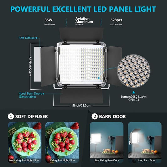 Neewer 2-Pack 530 LED Video Lighting Kit - Image 2