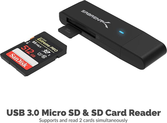 SABRENT USB 3.0 Micro SD and SD Card Reader - Image 2