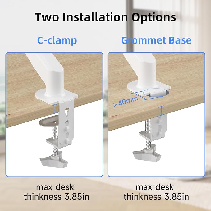 Suptek Single Monitor Mount Adjustable Gas Spring Monitor Arm Desk Mount Stand - Image 7