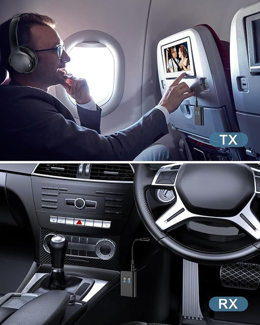 Bluetooth 5.2 Transmitter Receiver, Upgraded 2-in-1 Airplane Wireless Adapter - Image 2