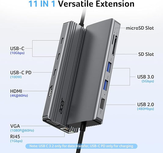 Acer 11 in 1 USB C HUB Multiport Adapter - Image 2