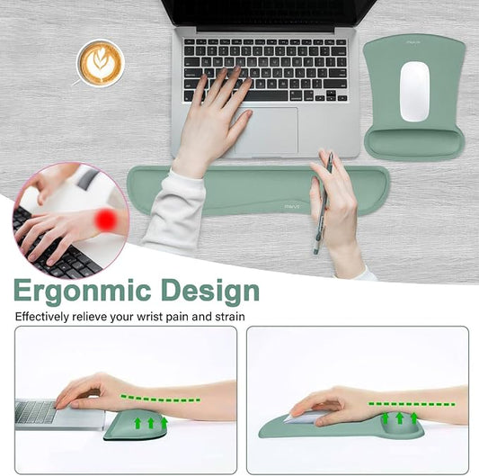 MOSISO Wrist Rest Support for Mouse Pad & Keyboard Set, Ergonomic Mousepad - Image 2
