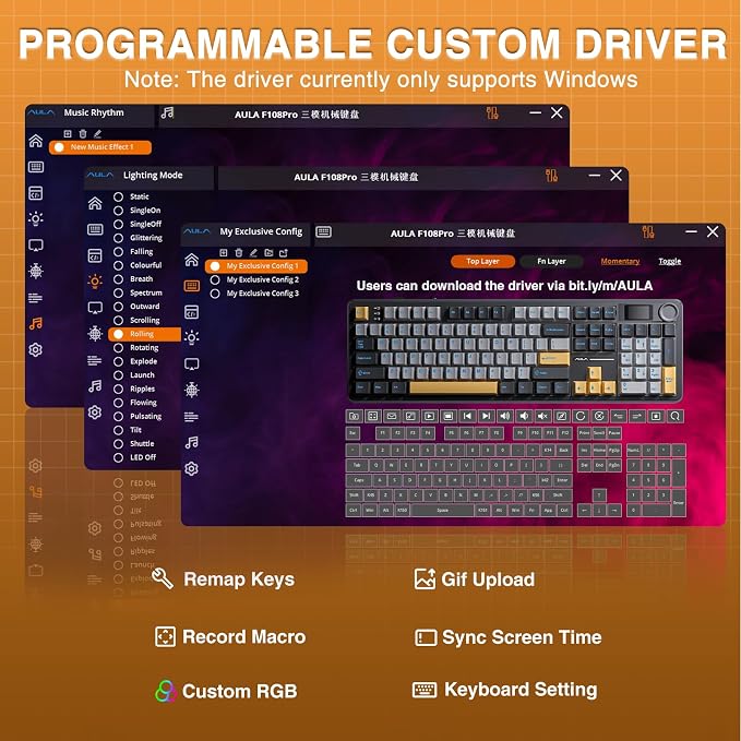 AULA F108 PRO - Wireless Mechanical Keyboard - Image 9