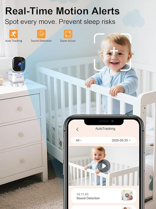 Smart Baby Monitor with App & 5" Screen, Dual Mode, Auto Motion Tracking PTZ - Image 2