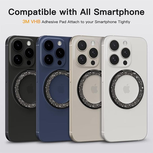 COOLQO 2Pcs 360 Spin Cell Grip Ring Phone Stand Magnetic Holders - Image 2