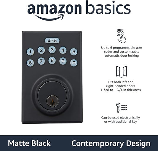 Amazon Basics Electronic Keypad Deadbolt Door Lock - Image 2