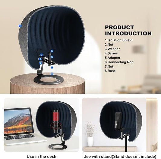 Microphone Isolation Shield, Aokeo 2024 Professional Recording Studio Equipment - Image 2