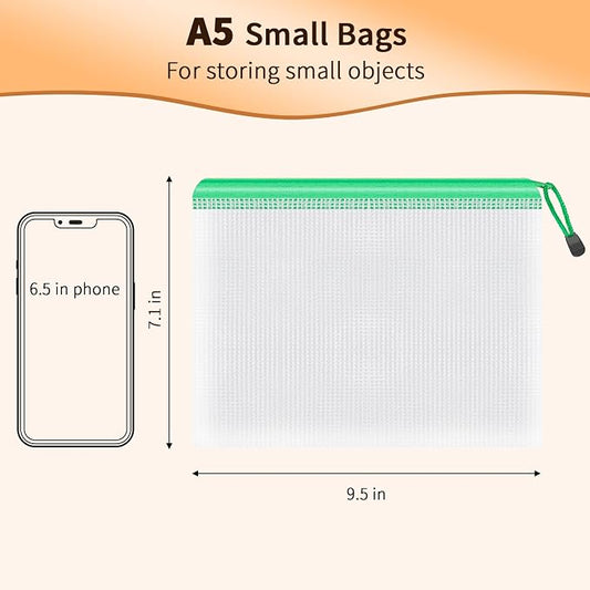 Umriox Zipper Mesh Document Pouch, 9.5x7.1 in, Waterproof Zipper Pouches - Image 2