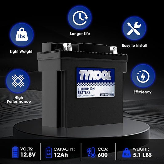 TYKOOL 51913, Digital Readout, High Performance Lithium Phosphate Motorcycle - Image 2