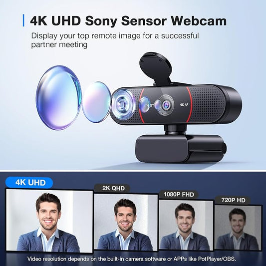 EMEET C960 4K Webcam for PC, 4K UHD Sony Sensor, PDAF Auto Focus, Dual AI - Image 2