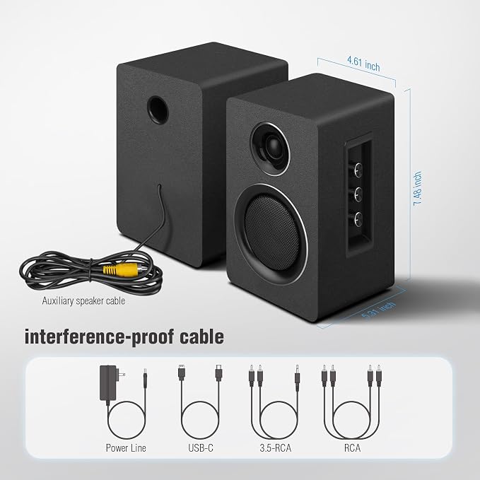 Computer Speakers for Desktop PC, Active Bookshelf Speaker - Image 7