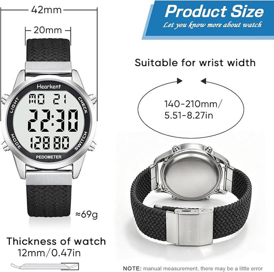 Hearkent Pedometer Watch for Walking Steps and Miles-Men&Women-Step Counter for - Image 2