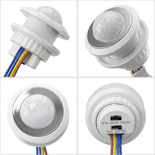 4 Pack PIR Motion Sensor Light Switch, AC 110-240V Adjustable LUX Light - Image 2