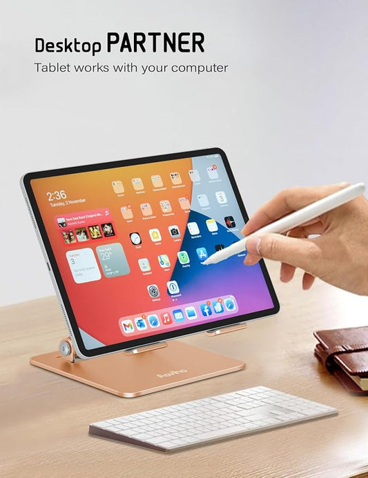 Tablet Stand Holder for Desk Adjustable Tablet Holder, Foldable Aluminum - Image 2