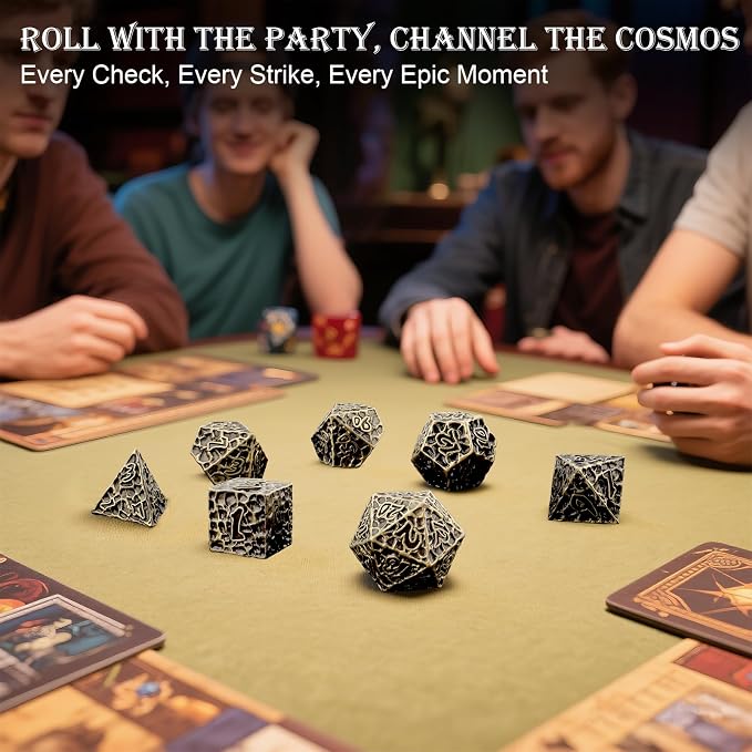 Haxtec Metal DND Dice Set Polyhedral D&D Dice Compatible - Image 9