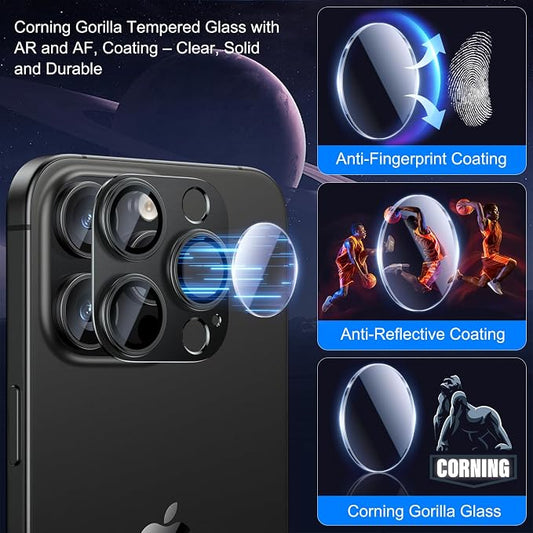 Esanik Upgrade 2 Pack for iPhone 15 Pro/iPhone 15 Pro Max Camera Lens Protector - Image 2