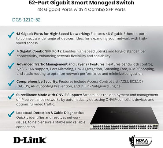 D-Link Systems 52-Port Gigabit Web Smart Switch including 4 Gigabit SFP Ports - Image 2