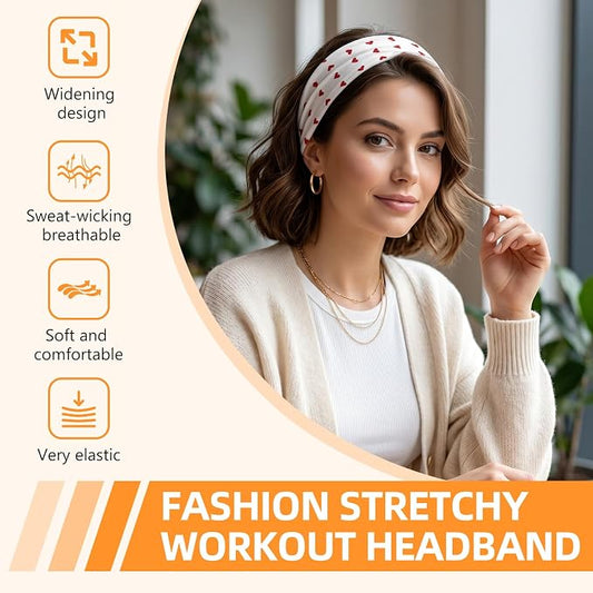 8PCS Summer-Exclusive Non Slip Sports Elastic Soft Running Fashion Headbands - Image 2