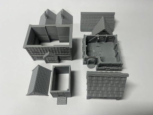 Paintable Tabletop Miniature Little Town Building Terrains Compatible - 18mm - Image 2