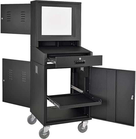 Global Industrial Mobile Security LCD Computer Cabinet Enclosure - Image 2