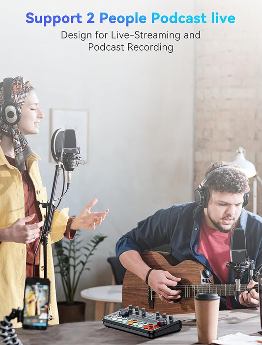 SINWE Podcast Equipment Bundle for 2, Audio Interface - Image 2