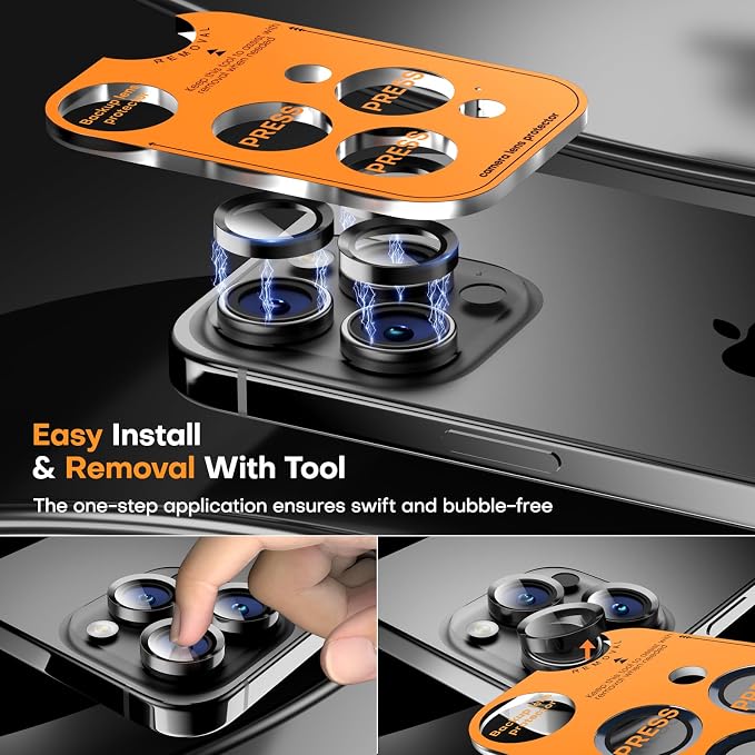 Camera Lens Protector for iPhone 16 Pro Max/16 Pro/15 Pro Max/15 Pro/14 Pro - Image 6