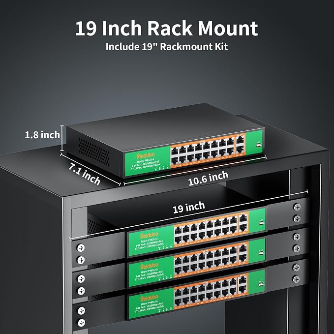 16 Port PoE Switch, 16 PoE+ 100Mbps Ports - Image 7